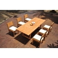 thumbnail image 5 of Grade-A Teak Dining Set: 6 Seater 7 Pc: 94" Double Extension Mas Rectangle Trestle Leg Table And 6 Veranda Armless Chairs WholesaleTeak #WMVR68, 5 of 5