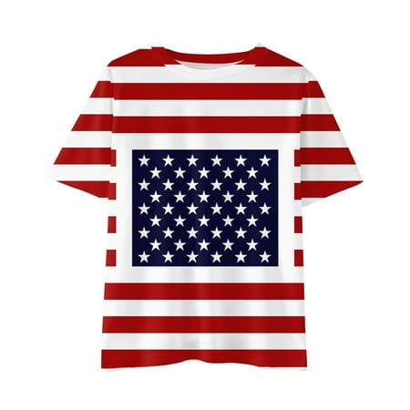 

Kid Toddler Shirts 4th Of July 3D Graphic Printed Tees Boys Girls Novelty Fashion Short Sleeve T Shirts Unisex Casual Tops
