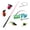 Pink, variant on Kat Fly 4 Pack Handmade Cat Toy Refills with 21 Inch Pink Wand - Natural Material Toys