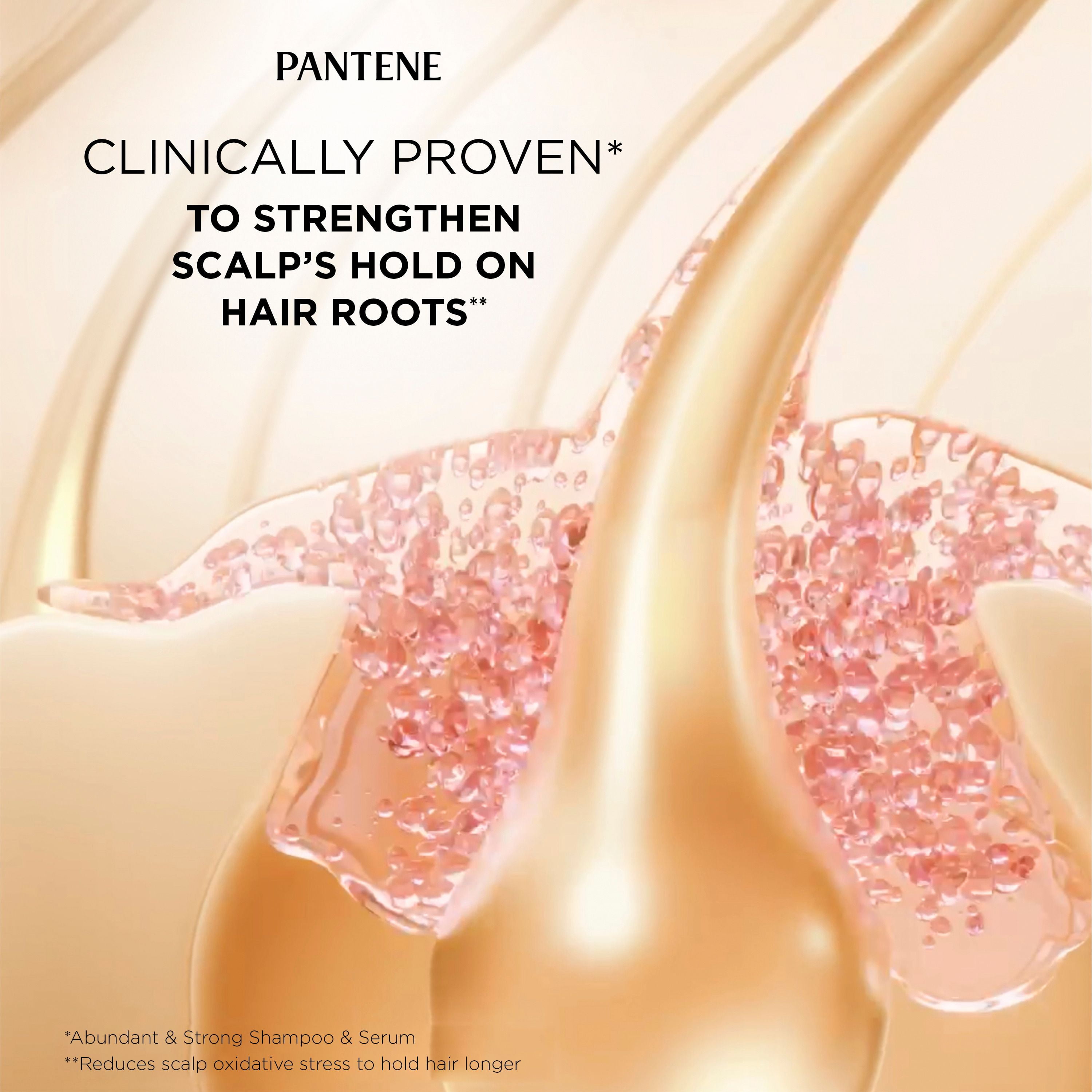 Shampooing Pantene Abondants et forts avec complexe de provitamine B5 et niacinamide