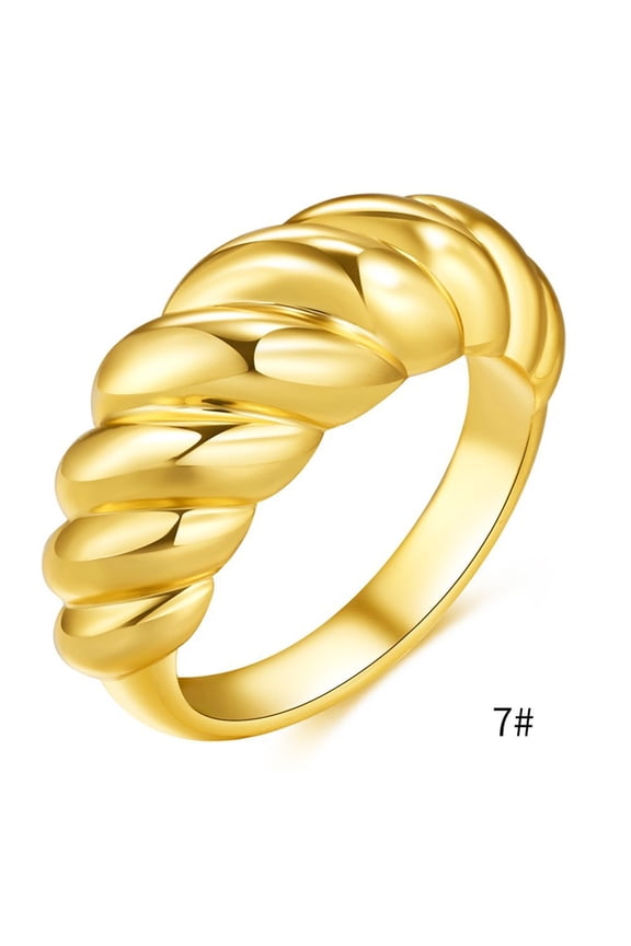New Threaded Ring Men Women Couple Rings Retro Gold Plating Ring