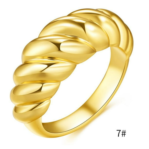 Anillos para mujer, regalos para mujer, nuevo anillo roscado para hombre y mujer, anillos de pareja, anillo chapado en oro, anillo de moda.