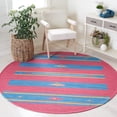 thumbnail image 2 of SAFAVIEH Montauk Westley Southwestern Cotton Area Rug, Red/Blue, 6' x 6' Round, 2 of 8