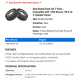 thumbnail image 2 of Rear Brake Drum Set 2 Piece - Compatible with 1986 Nissan 720 2.5L 4-Cylinder Diesel, 2 of 2