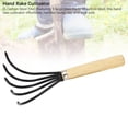 thumbnail image 5 of NFTIGB Garden Hand Rake 5 Steel Tines Wooden Handle Ergonomic Claw Cultivator for Loosening Soil Short Handle (10.6 inches / 27 cm), 5 of 9