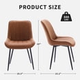 thumbnail image 3 of Juego de 2 Sillas de Comedor Modernas de Cuero Sintético, con Asientos Tapizados de Mediados de Siglo y Respaldos Cómodos, Patas de Metal Fuertes para Estabilidad, Perfectas para la Cocina, 3 of 19