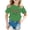 Green, variant on Girls Summer Fashion Crew Neck Short Sleeve Tops Cartoon Animal Cheetah Leopard Print Loose T-Shirts Play Wear Tees