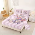 thumbnail image 2 of Erosebridal Easter Rabbit Eggs Kid Bed Sheets, Pink Stripes King Sheets, 4-Piece, 2 of 5