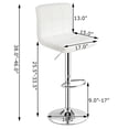 thumbnail image 2 of Costway Set of 2 Adjustable Bar Stools PU Leather Swivel Counter Pub Chair White, 2 of 10