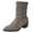 Gray, variant on Women's Mid Calf Boots Leather Pointed Toe Ruched Low Block Heels Comfortable Boho Retro Casual Party Winter Dressy Shoes Brown Size 7