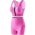 thumbnail image 4 of Summer 2 Piece Sets,Workout Sets for Women 2 Piece Seamless Yoga Outfits Shorts and Padded Sports Front Zip Bra Gym Athletic Clothing Set, 4 of 4