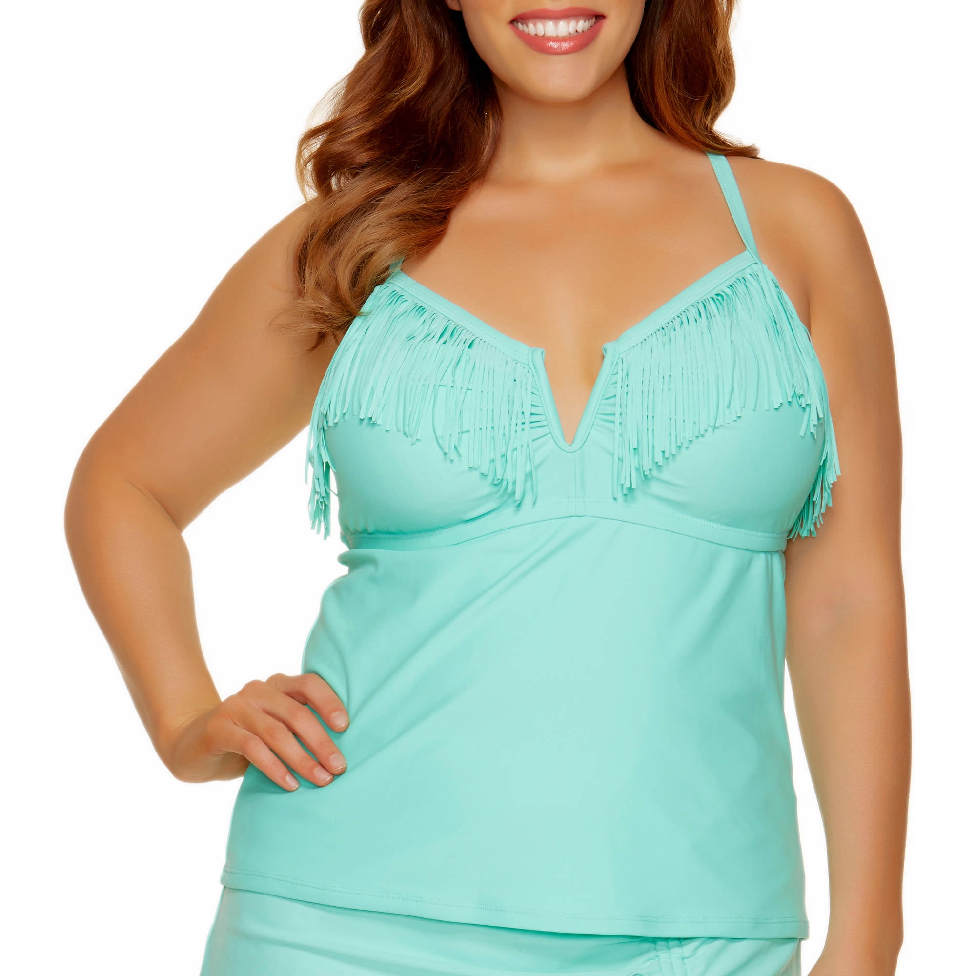 Collections by Women's Plus-SIze Fringe Tankini Swimsuit Top – Walmart  Inventory Checker – BrickSeek