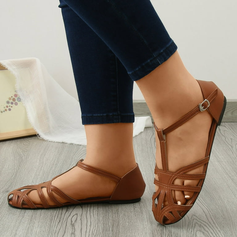 CAICJ98 Sandals Women Sandals for Women Casual Summer Flats Shoes