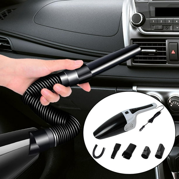 Aspirador de coche con cable de 12 5 accesorios, portátil de alta potencia de 120 W de succión fuerte, ligero, pequeño uso húmedo y seco, Blanco Soledad aspiradora de coche