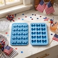 thumbnail image 4 of Cook with Color Silicone Ice Cube Mold Tray, 15-Cavity Americana Bow-Shaped Ice Molds, Patriotic, Light Blue, 4 of 5
