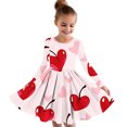 thumbnail image 1 of Odeerbi Niñas Vestido de Patinadora Estampado Corazón Vestidos de Princesa 4-14 Años Niñas Vestido de Patinadora Cuello Redondo Vestido de Manga Larga, 1 of 4