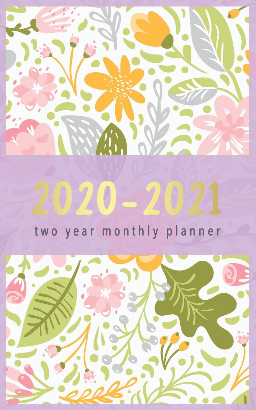 2 Year Planner Pocket Size 2020 2021 Calendar Purse Organizer Scheduler Flowers 