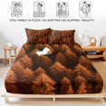 thumbnail image 5 of Twin XL Size Fitted Sheet Set - Burnt Orange Forest 2 Piece Bedding Sets 16" Deep Pocket Fitted Sheet with 1 Pillowcases, Pine Trees Modern Mysterious Art Brushed Microfiber Hotel Luxury Bed Sheets, 5 of 9