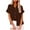 Brown, variant on Staron Women Button Down Shirts Casual Loose Blouse V Neck Short Sleeve Solid Cotton Linen Top Fashion Summer Beach Tunic, Purple S