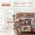thumbnail image 6 of Cal King 4 Piece Bedding Set Farmhouse Western Cowboy Vintage Wood Soft Breathable Duvet Cover and Pillowcase,Rustic Stars Horse Duvet Cover Set Washable Bed Sheets for Bedroom Dormitory Guest Room, 6 of 9