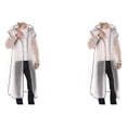 thumbnail image 2 of Wosthever Capa de lluvia Poncho con capucha Impermeable impermeable Mujeres Hombres Ropa impermeable Cubierta de lluvia Blanco XL 2Conjunto, 2 of 6