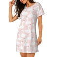 thumbnail image 2 of Naloa Swan1 Print Women Nightgowns,Womens Loungewear,Short Sleeve Sleepwear,Comfy Ladies Nightdress, 2 of 6
