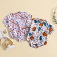 thumbnail image 2 of Gupgi Bébé Garçon Fille Baseball Romper Manches Courtes Imprimé Floral Bodysuits, 2 of 8