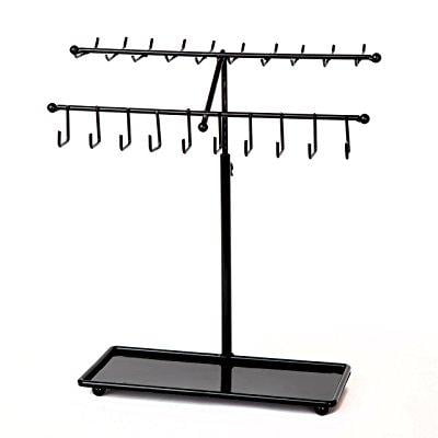 Beautiful Sturdy Metal Jewellery Necklace Holder Stand Display Hooks in Black 