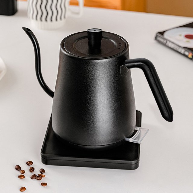 Pequeños electrodomésticos, hervidor eléctrico con cuello de cisne, hervidor de agua de 800 ml, tetera de acero inoxidable para café y té brillar Electrónica