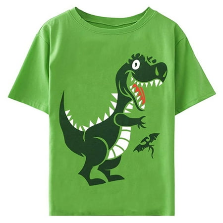 

CM-Kid Toddler Boy Summer Shirt Cotton Short Sleeve Dinosaur T-Shirt 5T