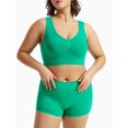 thumbnail image 3 of GlTpooo Workout Underwear Sets for Women Plus Size Comfy Breathable Seamless Bralettes with Shorts Legging 2 Pieces Yoga Sports Bra and Panties Green S, 3 of 3