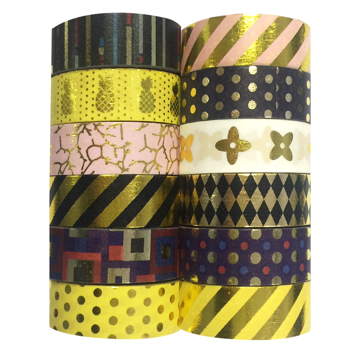 Wrapables® Washi Tapes Decorative Masking Tapes, Set of 12, ADSET66