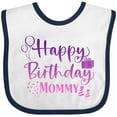 thumbnail image 3 of Inktastic Purple Happy Birthday Mommy Boys or Girls Baby Bib, 3 of 4