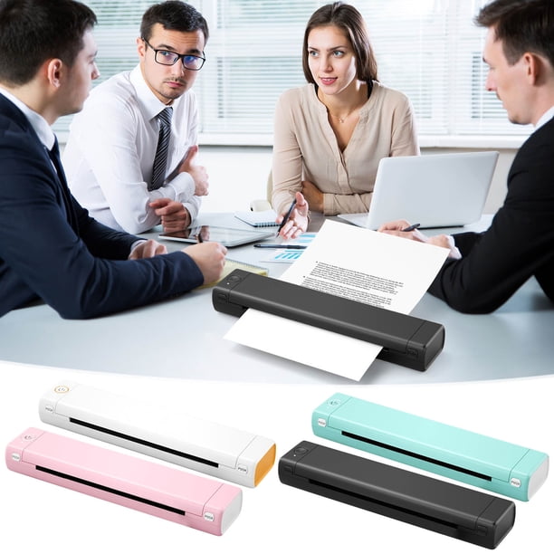 Impresora térmica portátil inalámbrica A4 | Impresora móvil sin tinta con Bluetooth para iOS, Android y laptop | Compacta para viaje, oficina, escuela y coche | Batería de 1200mAh | Imprime 130
