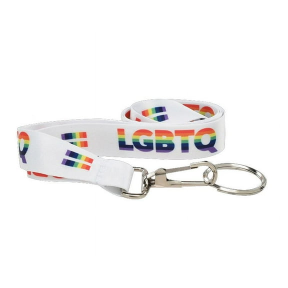 White LGBTQ Rainbow Gay Pride lanyards (2 Lanyards)