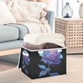 thumbnail image 5 of Foldable Fabric Storage Bin With Handle Collapsible Basket Box Storage With Lid Organizer Shades Of Rose, 5 of 7