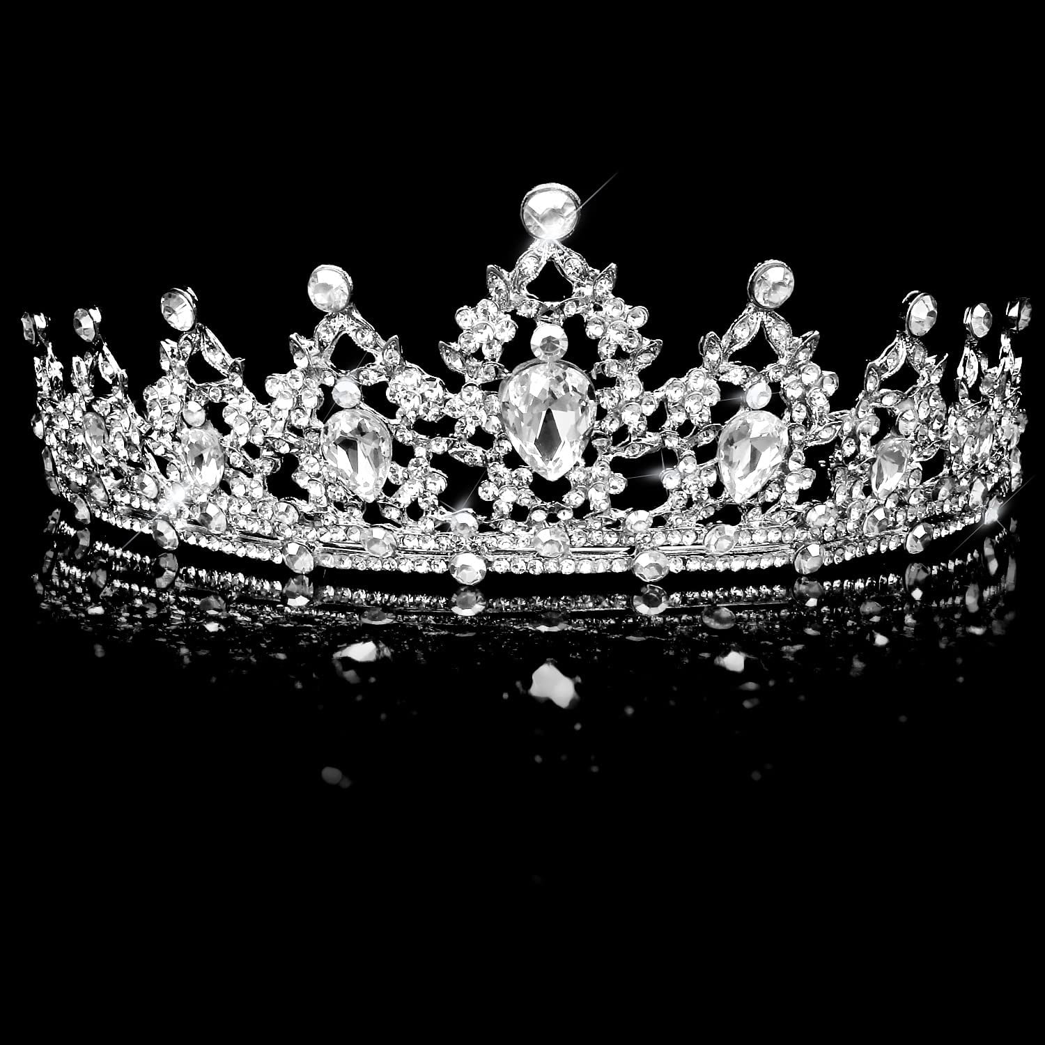 CHUNTIAN Tiaras for Girls AB Silver Crown Crystal Princess