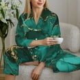 thumbnail image 6 of Sigee Green Gold Glitter for Women’s Pajama Sets Long-Sleeved Pjs Sets for Women 2 piece Sleepwear-Small, 6 of 7