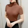 thumbnail image 2 of Womens Mesh Short Sleeve Tops See Through Going Out Blouses Casual Slim Fit Turtleneck Sheer Party Outfits Base Shirts, 2 of 5