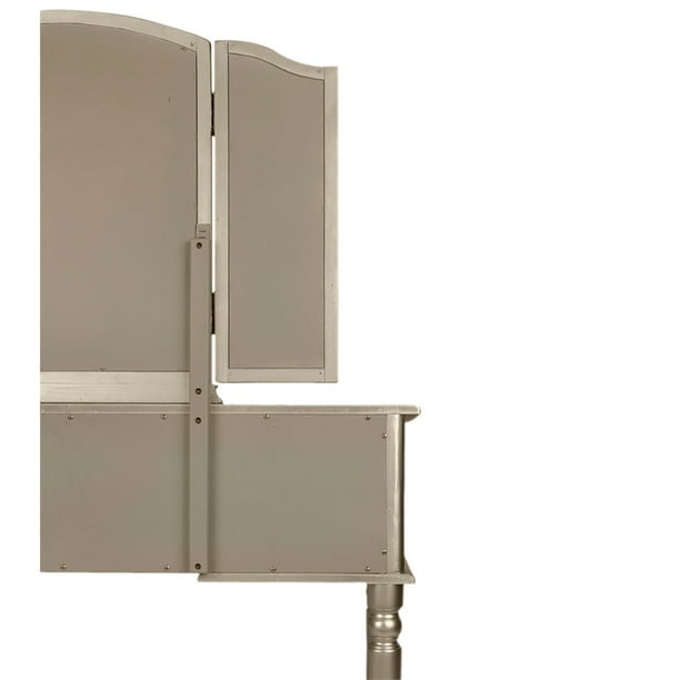 Bobkona F4079 St. Croix Collection Vanity Set with Stool Silver