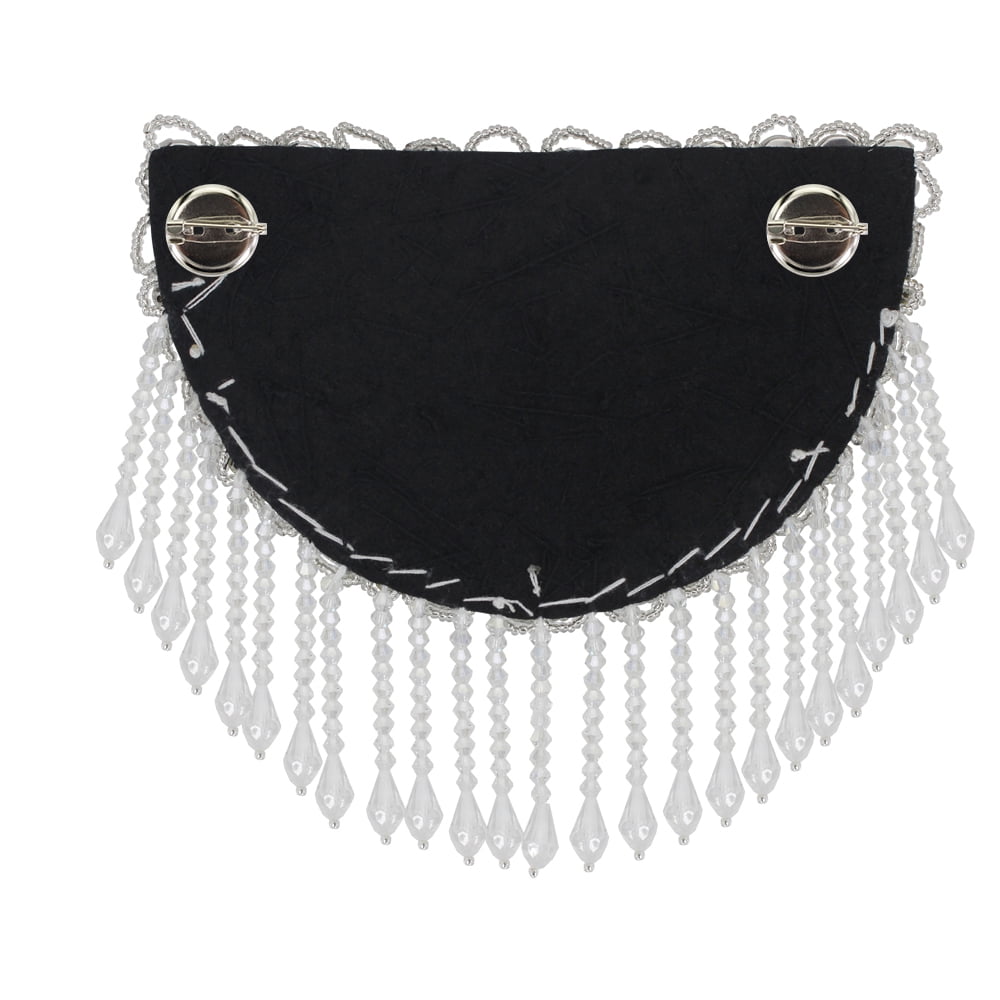 Beading Fringe Shoulder Patches Tassel Epaulettes Rhinestones Shoulder Epaulet Badge Pins Back for Ringmaster Costume 2 pieces