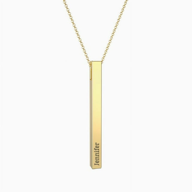 Collier Barre 3D Vertical Gravé