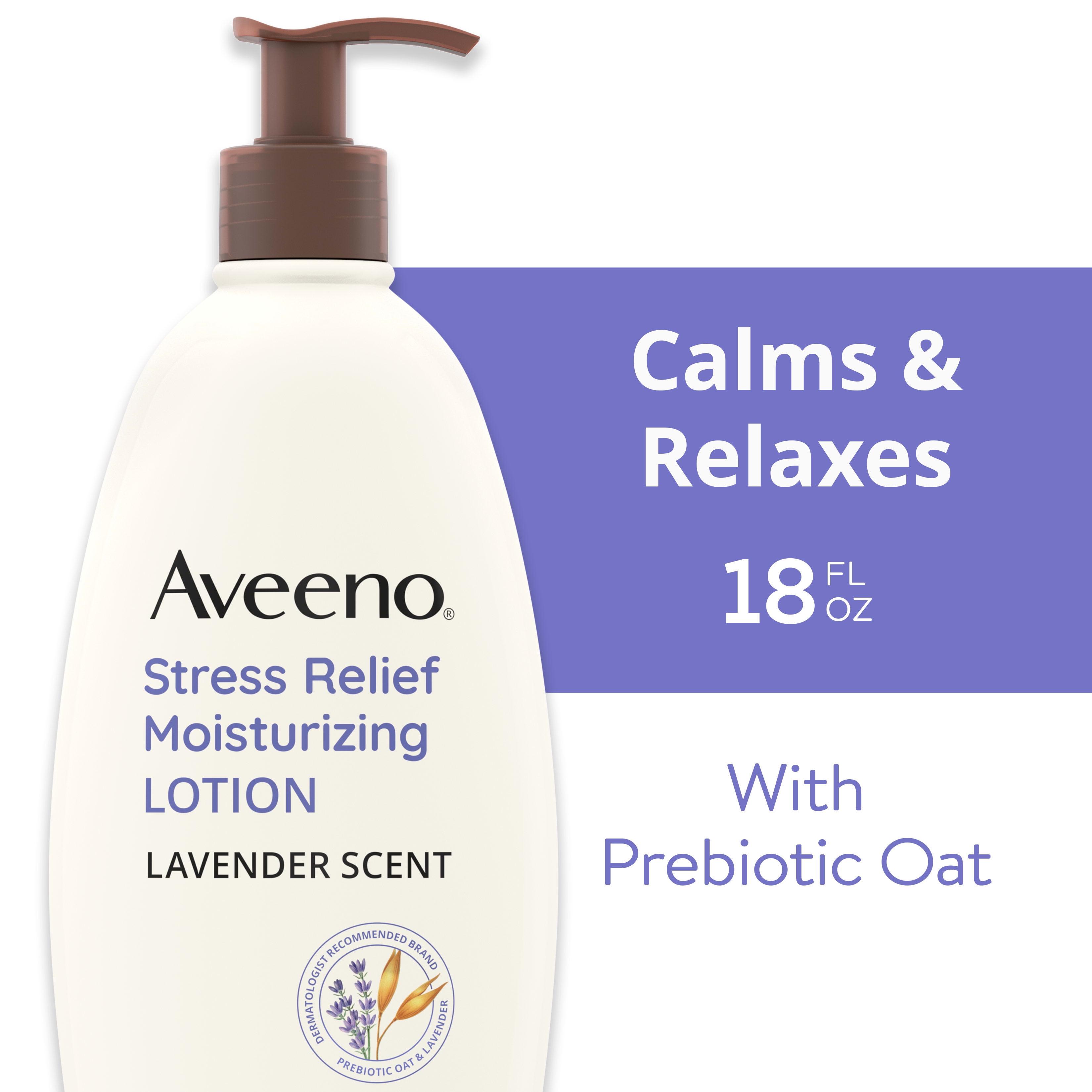 Aveeno Stress Relief Moisturizing Lotion with Lavender Scent, 18 fl. oz