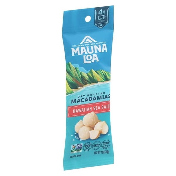 Mauna Loa - Savory Hawaiian Sea Salt Roasted Macadamia Nuts - 1 Oz, Case of 12