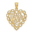 thumbnail image 1 of FB Jewels 14K Yellow Gold Mother In Lace Heart Pendant, 1 of 4