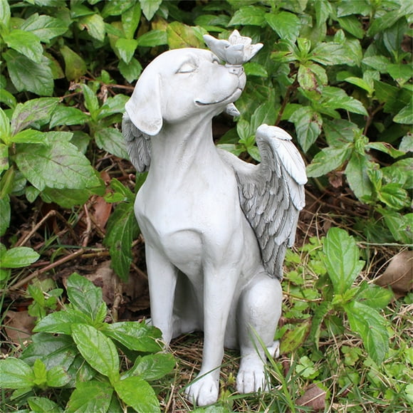 Dvkptbk Dogs Statue Angel Dog Decoration Creative Resin Pet Garden Statue Decoration Home Decor