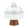thumbnail image 1 of Soporte de madera para tartas, bandeja para tartas, cúpula de cristal transparente, para repostería, aperitivos, bandeja para servir bocadillos, bandeja para servir, bandeja para servir, 1 of 8