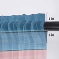 thumbnail image 5 of Pink Blue Brown Valance Curtains for Kitchen/Living Room/Bathroom/Bedroom Window, Rod Pocket Small Topper Half Short Window Curtains Voile Sheer Scarf, Farmhouse Gradient Wooden Plank Art 42"x18", 5 of 8