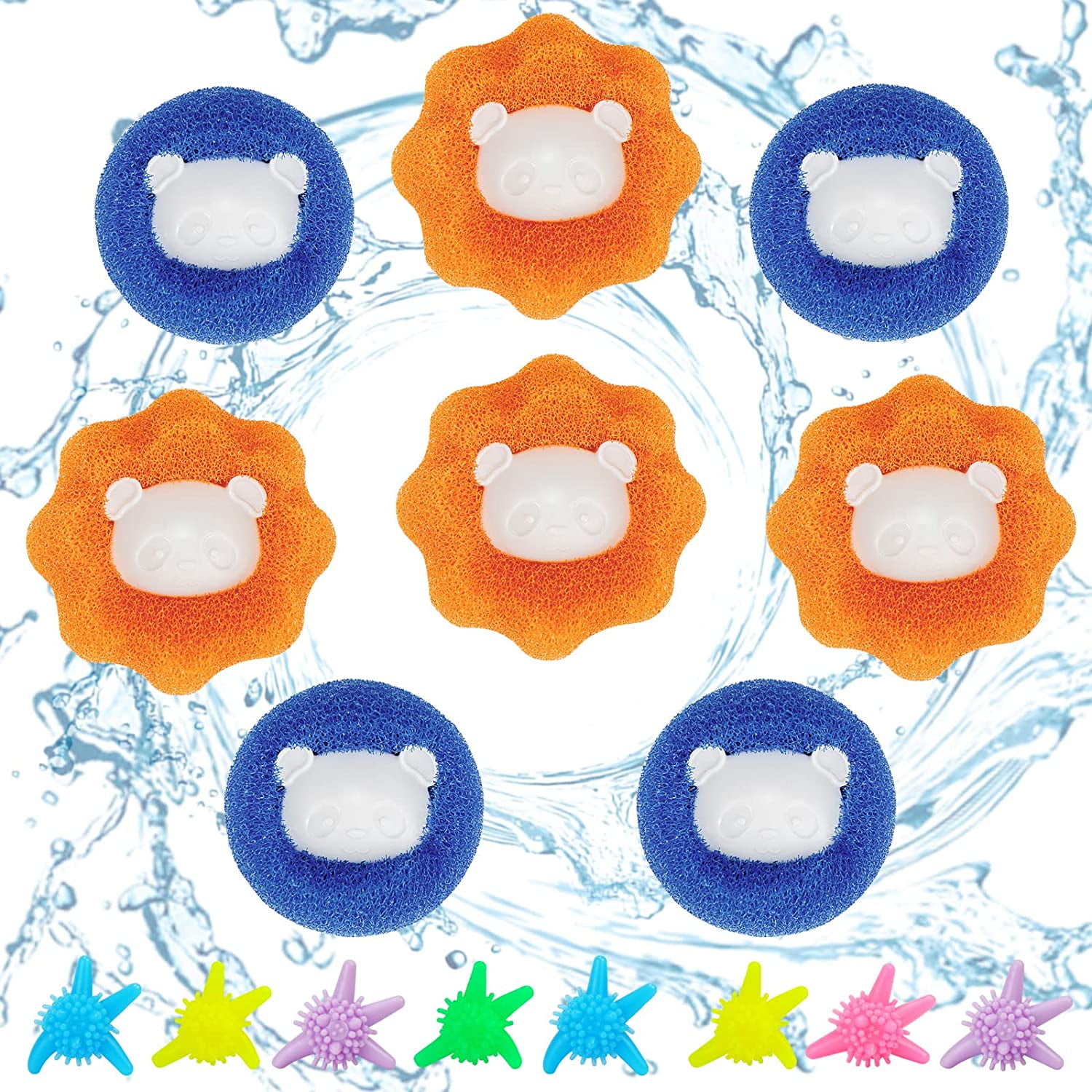 16 PCS Pet Hair Remover for Laundry Set, Meetory Reusable Hair Catcher