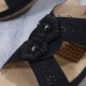 thumbnail image 3 of Sandalias de cuña para mujer, cómodas para exteriores, con soporte para el arco del pie (negro 38), 3 of 9